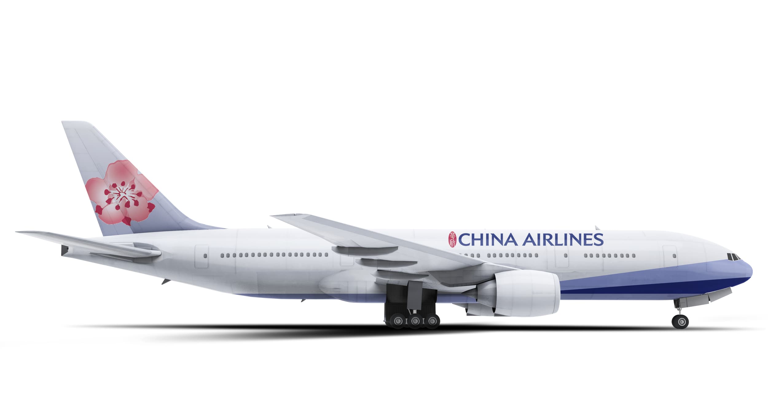 過去華航機身設計。製圖:政治中心/呷新聞