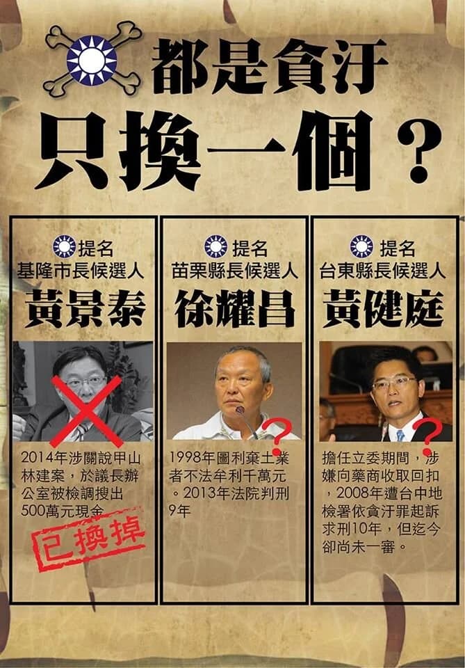 民進黨曾怒轟國民黨不換掉黃健庭。圖片來源:民主進步黨/Facebook